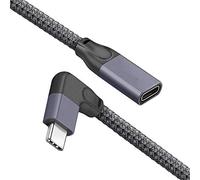 Hduacuge Câble D'Extension USB C à Angle Droit Court (1,6 Pi), Extension USB-C 3.1 Mâle à, TresséE et en Aluminium, Gen 2 10 Gbps