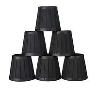 Hduacuge Clip sur Abat-Jour Bougie Abat-Jour pour Plafond Suspension la Lampe de Table le Lampadaire 6 PièCes Noir