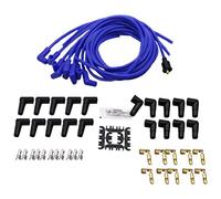 Hduacuge Fils de Bougie D'Allumage Noyau 8 Mm Bleu 90 DegréS Gaine de Bougie D'Allumage de Fils Universels