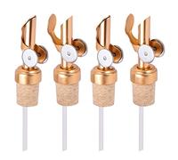 Hduacuge Lot de 4 Becs Verseurs D' d'olive avec Bec Verseur D' de LièGe Bouchon D' d'olive et de Vinaigre pour la Cuisine Verse de L'Alcool ou des Huiles