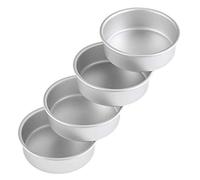 Hduacuge Lot de 4 Petits Moules à Gâteau de 4 Pouces, Moules à Gâteaux Ronds de Cuisson pour Mini-Pizza à Gâteau, Quiche, Non Toxique et Sain