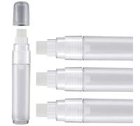 Hduacuge Lot de 4 Stylos à Peinture 15 Mm Vide Acrylique Marqueur Permanent Clair Blanc Marqueur Pointe Fine Vide Marqueurs Rechargeables