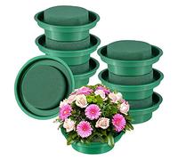 Hduacuge Lot de 8 Ronds en Mousse Florale Bricolage Kit D'Arrangement de Fleurs Blocs de Mousse Florale Ronde Verte Humide pour DéCor de Mariage