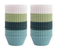 Hduacuge Moules à Pâtisserie en Silicone, Doublures RéUtilisables pour Cupcakes, 48 Moules à Gâteau, Moules à Muffins de Taille Standard, Passent au Lave-Vaisselle