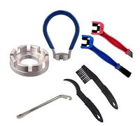 Hduacuge Nettoyeur de chaîne Brosses à récurer Kit de nettoyage Disque à dents Brosse Nettoyage Chaîne Volant Ensemble Brosse Outils de réparation de vélo