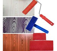 Hduacuge Outils de Grain de Bois, 4Pcs Outils de Peinture de Rouleau de Grain de Bois Motif de Texture avec PoignéEs Peinture D'Outil de Texture, pour PièCe Murale