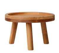 Hduacuge Support de plante en bois Pot de support de tabouret haut tabouret balcon succulente étagère à fleurs ronde pour intérieur extérieur