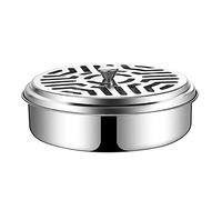 Hduacuge Support en Acier Inoxydable pour Bobines de Moustiques, Conteneur en de Moustique Ignifuge, Support de Bobine de Moustique MéTallique Portable