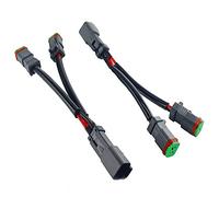 Hduacuge Type Y Adaptateur de Prise Deutsch DT DTP 2 Broches pour LED Pod Faisceau de Câblage de Connecteurs de Mise à Niveau de la LumièRe de Travail