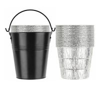 HDW152 Seau de Graisse de Rechange et Lot de 15 doublures pour Traeger 20/22/34, Pit Boss, etc Pellets Smoke (Noir 15)