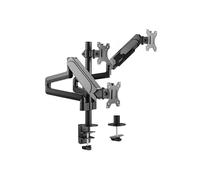 HDWR SolidHand-AS03 Support pour 3 Moniteurs, Bras pour 3 Moniteurs, Support pour 3 Moniteurs 17" - 27", Montage à Ressort, Support VESA 75/100 mm, Rotation de 180 Degrés de Chaque Bras