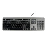 HDWR typerCLAW-PC120R Clavier Filaire, Support Cyrillique, Touches à Membrane Silencieuses, Disposition Russe, USB 3.0, Noir, Design de Bureau
