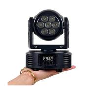 HDXAEW Projecteur de scène à tête mobile 7 x 10 W Mini Wash RGBW 4 en 1, effet stroboscopique, boule disco 512, éclairage DJ pour diverses occasions