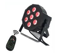 HDXAEW Projecteur LED plat Par 7 x 18 W à commande sans fil 6 en 1 for DJ, éclairage de scène 6/10 canaux pour diverses occasions(7x12W RGBW)