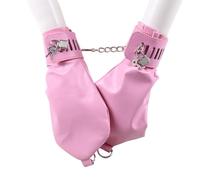 Hdynasty Gants en Cuir PU avec Fermeture verrouillable, Menottes Ajustables pour Jeux de rôle (Rose, Gants)