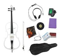 HDYNUZ 4/4 Violoncelle électronique en Bois Massif Violoncelle électrique Violoncelle Corps en Bois d'érable Raccords en ébène pour débutants Adultes avec étui Bow Bridge Tuner Casque