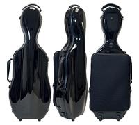 HDYNUZ Étui pour Alto 15-17" avec Sac à Musique, Sac à Dos léger, étui pour Alto en Fibre de Carbone, Taille réglable avec Roue au Sol et Sac à Musique (Color : Black)