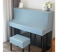 HDYNUZ Housse pour Piano Droit, Housse Anti-poussière en Cuir imperméable et Anti-poussière, Format Demi-Emballage, Accessoires pour Piano, Compatible avec différents Pianos Droits(Blue,Double Stool)