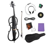 HDYNUZ Violoncelle électrique Professionnel 4/4, kit Complet, Corps en érable, Accessoires en ébène, Housse de Transport et Accessoires Inclus pour débutant.