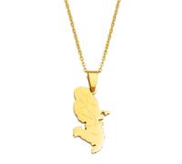 Hdyrpex Collier avec pendentif carte de la Martinique avec communes en acier inoxydable pour homme et femme