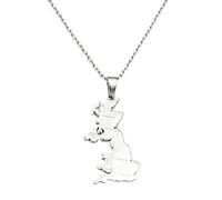 Hdyrpex Collier avec pendentif carte du Royaume-Uni de Grande-Bretagne et d'Irlande du Nord pour homme et femme en acier inoxydable