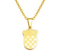 Hdyrpex Collier avec pendentif drapeau de la Croatie en acier inoxydable pour homme et femme