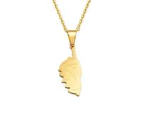 Hdyrpex Collier avec pendentif en forme de carte de la Corse de la Corse avec nom de village - Pour homme et femme - En acier inoxydable