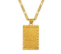 Hdyrpex Collier avec pendentif prophète Mohammed Allah pour homme et femme musulman arabe Ahmed en acier inoxydable
