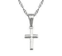 Hdyrpex Petits colliers avec pendentif en forme de croix pour femmes et hommes, ornements religieux chrétiens, catholiques, en acier inoxydable
