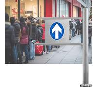 HDYZJQ Porte D'accès Automatique À Sens pour Contrôle des Foules, Portail Battant pour Aire De Jeux, Supermarché, Parc, Cloison(R-21in (55cm))