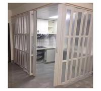 HDYZJQ Porte d'angle Pliante/Porte Accordéon Double, Porte Coulissante en Plastique Transparent Rétractable en Forme De L, Cloison De Séparation Suspendue(Tall 180cm,200x200cm (79x79in))