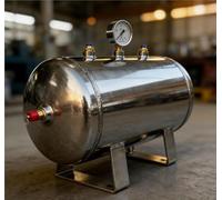 HDYZJQ Réservoir De Compresseur d'air avec Raccord, Kit De Réservoir De Stockage d'air Haute Pression en Acier Inoxydable, Réservoir De Gaz Horizontal(1GaL/5L (34x16x24cm))