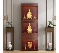 HDZNDH Étagère D'autel De Bouddha, Autel Bouddhiste, Étagère pour Statue De Bouddha, Présentoir Polyvalent pour Décoration Intérieure avec Structure Ouverte, Plateau Et Tiroir,Multifonctionnel