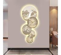 HDZNDH Horloge Murale 3D Décorative avec LED, Horloge Murale Silencieuse Créative pour Décoration D'intérieur, Sculptures Murales Créatives De Paysage pour Salon, Chambre, Bureau, Couloir, Entrée