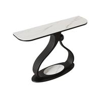 HDZNDH Meuble Console D'entrée Moderne, Console Entree De Style Industriel avec Plateau en Pierre & Base Métallique Artistique, Montage Facile pour Salon, Couloir, Chambre