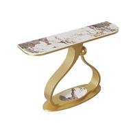 HDZNDH Meuble Console D'entrée Moderne, Console Entree De Style Industriel avec Plateau en Pierre & Base Métallique Artistique, Montage Facile pour Salon, Couloir, Chambre