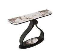 HDZNDH Meuble Console D'entrée Moderne, Console Entree De Style Industriel avec Plateau en Pierre & Base Métallique Artistique, Montage Facile pour Salon, Couloir, Chambre