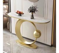 HDZNDH Table Console Meuble Artistique Moderne, Table D’Entrée Étroite avec Plateau en Pierre, Console Entree De Style Industriel, Structure Métallique Courbée Créative, pour Salon, Couloir, Chambre