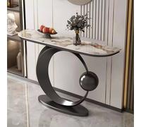 HDZNDH Table Console Meuble Artistique Moderne, Table D’Entrée Étroite avec Plateau en Pierre, Console Entree De Style Industriel, Structure Métallique Courbée Créative, pour Salon, Couloir, Chambre