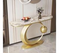 HDZNDH Table Console Meuble Artistique Moderne, Table D’Entrée Étroite avec Plateau en Pierre, Console Entree De Style Industriel, Structure Métallique Courbée Créative, pour Salon, Couloir, Chambre