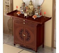 HDZNDH Table D'autel avec Rangement, Meuble en Bambou, Étagère De Méditation Forme Bouddha, Autel Sculpté Vintage pour Rituels, Présentoir Polyvalent for La Décoration Intérieure