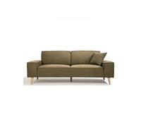He agone Canapé droit 3 places Tissu Olive L 216 P 90 H 80 cm Gustave