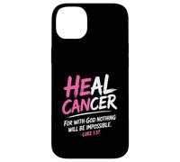 He Can Heal Cancer Breast Cancer Month Christian Bible Verse Coque pour iPhone 14 Plus