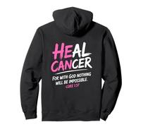 He Can Heal Cancer Breast Cancer Month Christian Bible Verse Sweat à Capuche