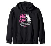 He Can Heal Cancer Breast Cancer Month Christian Bible Verse Sweat à Capuche