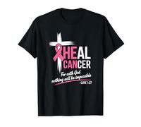 He Can Heal Cancer Breast Cancer Month Christian Bible Verse T-Shirt