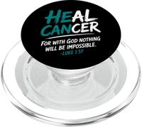 He Can Heal Cancer Ovarian Cancer God Christian Bible Verse PopSockets PopGrip pour MagSafe