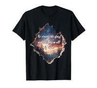 He Counts The Stars Psalm 147:4 Étoiles T-Shirt Graphique avec Valeur
