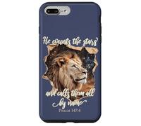 He Counts The Stars Psalm 147:4 Lion Coque pour iPhone 7 Plus/8 Plus