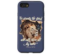 He Counts The Stars Psalm 147:4 Lion Coque pour iPhone SE (2020) / 7/8